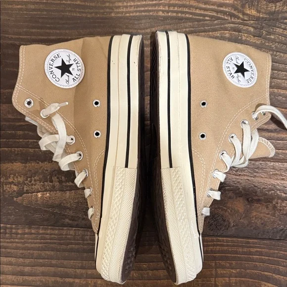 Converse Beige High-Top Sneakers 9.5 men - Picture 6 of 6